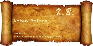 Koren Britta névjegykártya