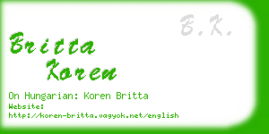 britta koren business card